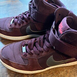 Nike AF1 Ultra Force Mid Womens US 8 - Maroon + Croc pattern metallic swoosh.